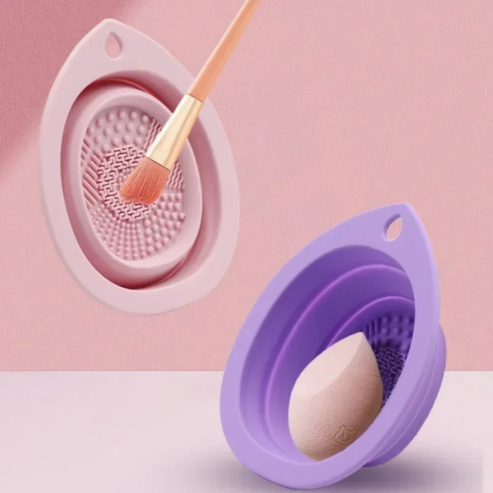 Beauty And Makeup Quotes - Silicone Makeup Brush Cleaning Bowl Foldable