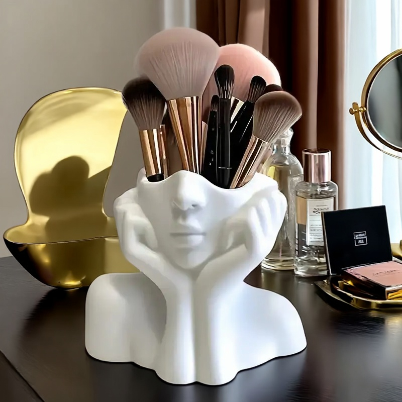 Beauty And Makeup Quotes - Face Shape Makeup Brush Holder -Portable