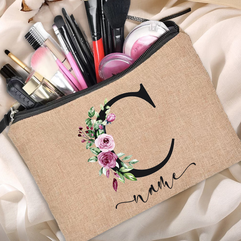 Linen Makeup Bag Customized Pe - Beauty Makeup Names ulasan dan harga