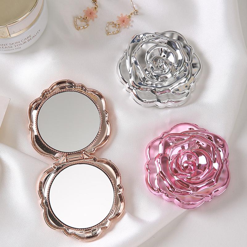 Portable Mini Mirror Retro Ros - Beauty Flower Makeup ulasan dan harga