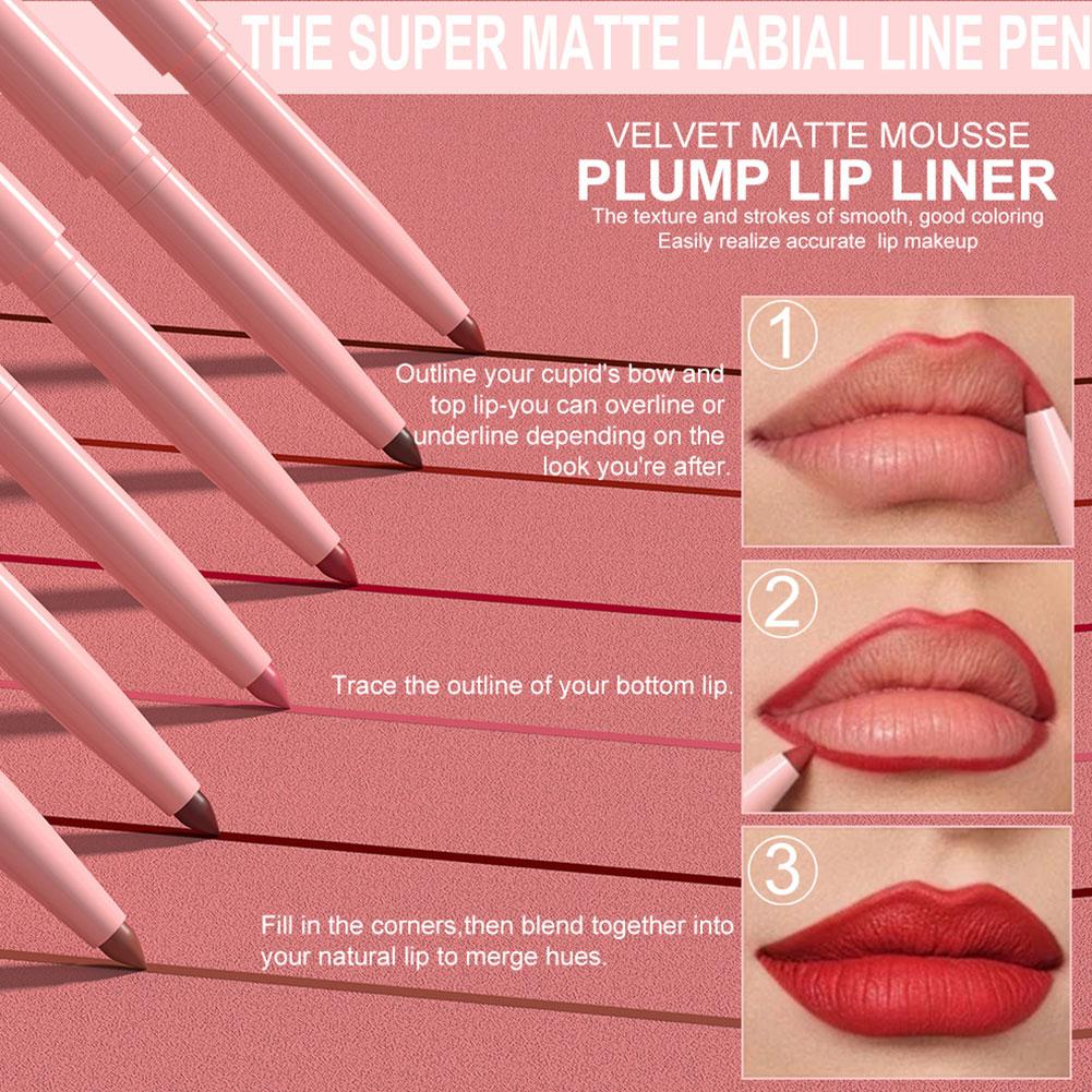 6Pcs Lipstick Lip Liner Pencil - Beauty Flower Makeup ulasan dan harga