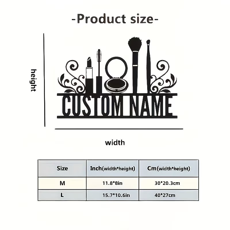 Personalized Metal Wall Decora - Beauty Makeup Names ulasan dan harga